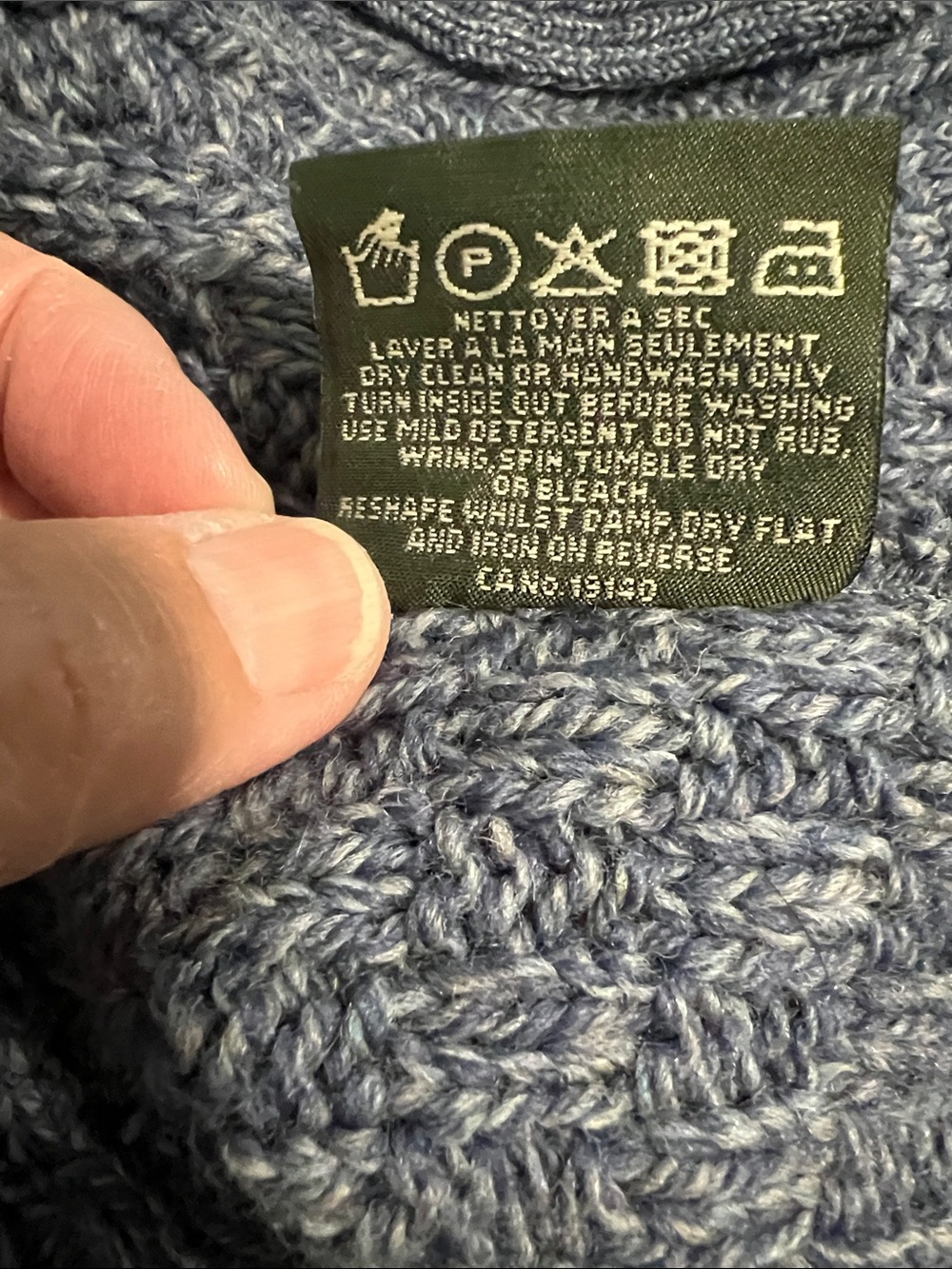 Aran Sweater Market cable vest, Merino Wool, blue, Women’s XL made in Ireland - Picture 13 of 13